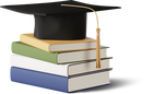 3d-business-graduation-cap-lying-on-pile-of-books-accueil