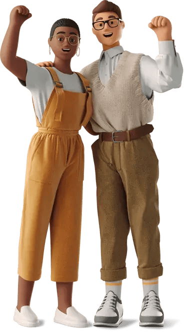 3d-business-joyful-man-and-woman-formations